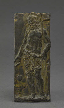 Plaquette : Le Christ debout, portant sa croix
