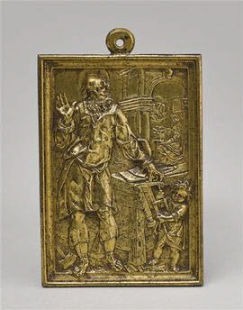 Plaquette : saint Joseph et l'enfant Jésus