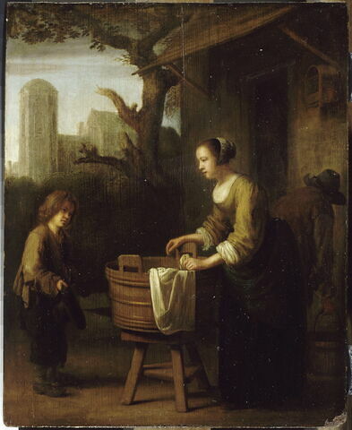 Jeune mendiant et lavandière