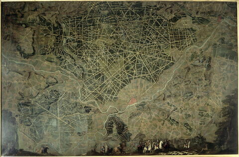 Plan d'une partie de la forêt de Compiègne avec chasse de Louis XV
