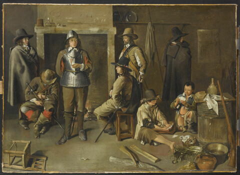 Soldats au repos dans une auberge
