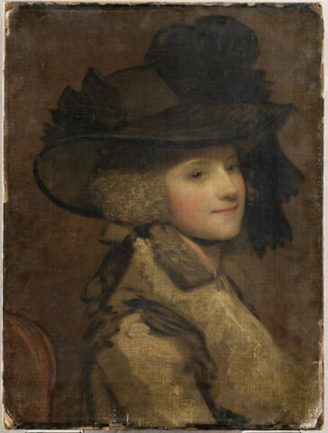 Portrait de femme au chapeau noir