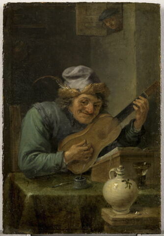 Le joueur de guitare, épié d'en haut