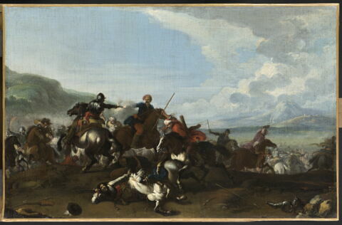 Cuirassiers aux prises avec des cavaliers turcs