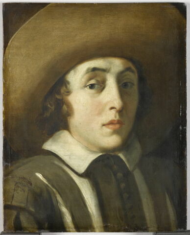 Homme au chapeau brun