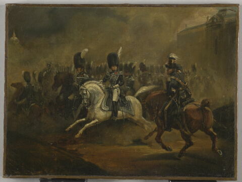 Revue militaire au Champ-de-Mars sous la Restauration