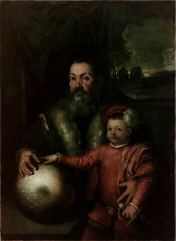 Portrait d'un homme et d'un enfant avec un globe (un jeune prince et son précepteur ? ), image 3/3