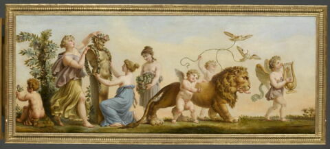 Le Printemps (salon des saisons) amours, lion, couronnement d'un terme