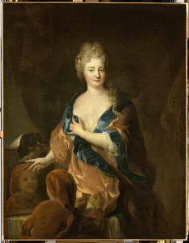 Portrait de femme avec un enfant qui se regarde dans un miroir