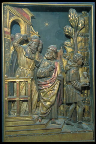 Scènes de la vie de sainte Anne : Joachim chasse du Temple ; La Naissance de la Vierge ; La rencontre d'Anne et de Joachim à la Porte dorée, image 6/8