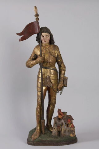 Saint Florian tenant un fanion