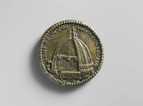 Médaille : Federico Zuccaro (1543-1609), peintre / vue intérieure de la coupole de la cathédrale de Florence, image 2/2