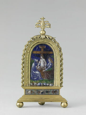 Baiser de paix : le Christ mort entre la Vierge et saint Jean