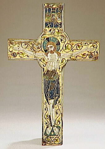 Plaque émaillée : Christ en croix de Cherves
