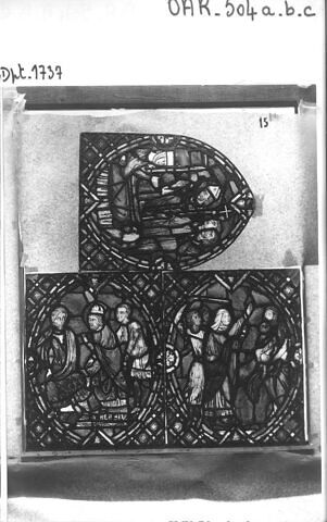 Vitrail : fenêtre complète se composant de 10 pièces illustrant des scènes de la vie de saint Blaise, image 21/22