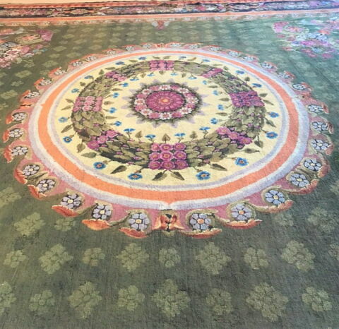 Tapis velours rectangulaire à rosace centrale, image 4/11