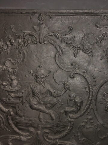 Plaque de cheminée : Le thé, chinoiserie d'après Boucher, image 2/2