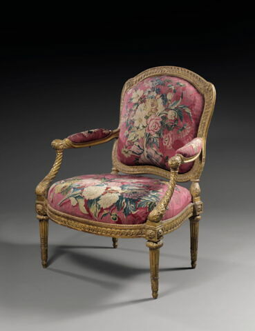 Fauteuil à la reine et à châssis, d'une suite de six fauteuils et un canapé (avec OA 10290, OA10291, OA 10292, OA 10293, OA 10294, OA 10295)