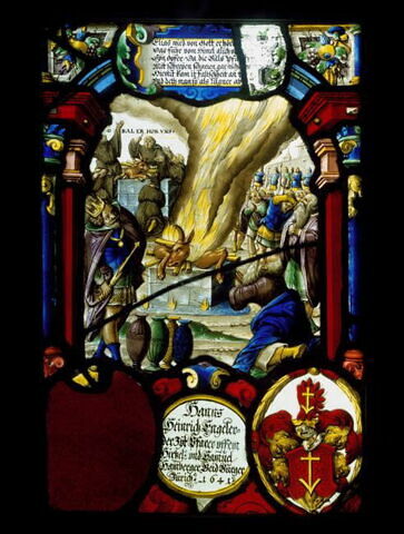 Panneau rectangulaire aux armes de Hans-Heinrich Engeler et de Samuel Hammberger
