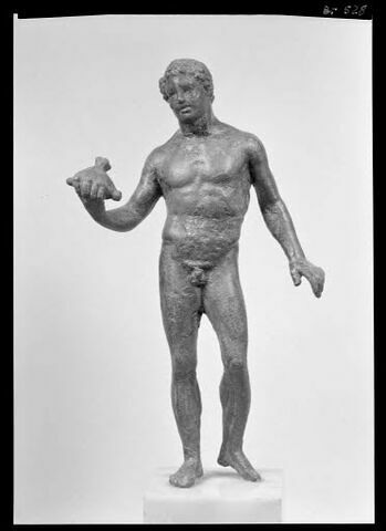 Statuette : Mercure tenant la bourse