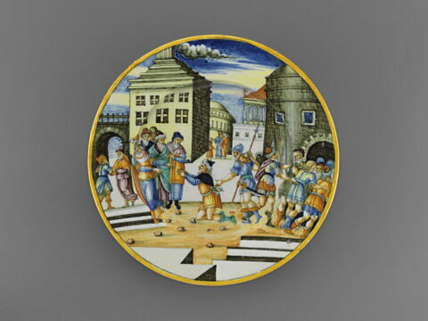 Plat rond : Joseph faisant emprisonner ses frères