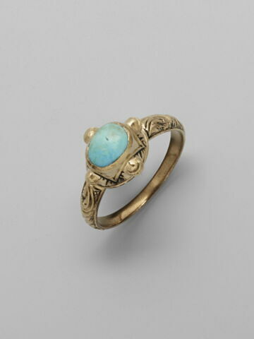 Bague en argent doré avec turquoise