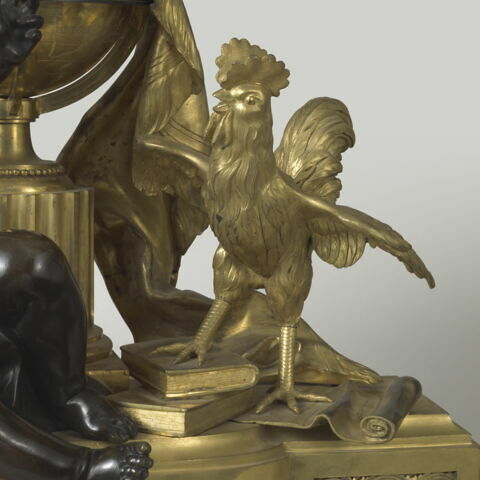 Pendule à cadran tournant avec un amour et un coq, image 2/2