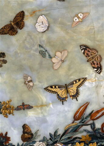 Plateau de table à décor de fleurs et papillons, image 3/6