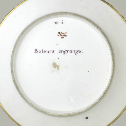 Assiette du Service Encyclopédique : Bateurs engrange, image 2/3