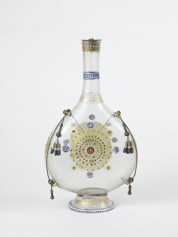 Gourde de pèlerin à décor géométrique