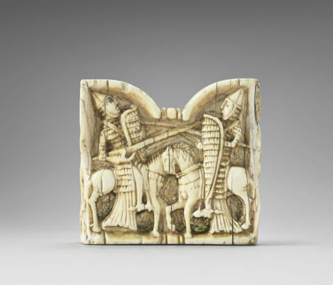 Pièce d'échecs : Adam et Ève ; deux chevaliers combattant., image 6/8