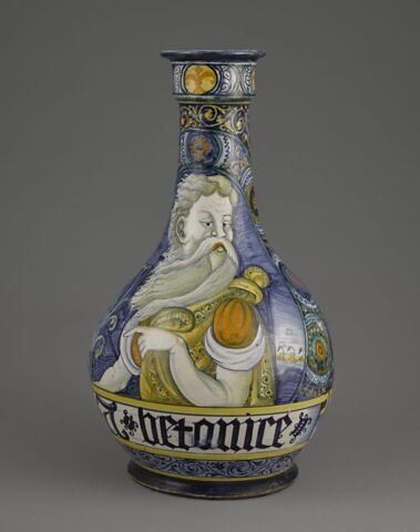 Bouteille : buste de vieillard barbu