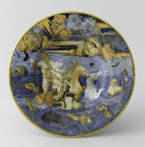 Plat rond : Neptune domptant les flots, image 4/6