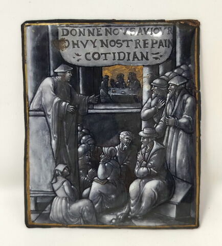 Plaque : Une prédication (illustration du "Notre Père")
