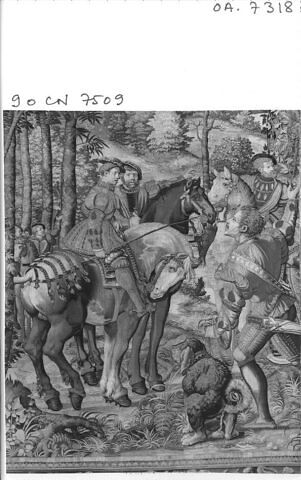Le mois de juillet ou Le signe du lion ou Le rapport, de la tenture dite des Chasses de Maximilien, image 8/9