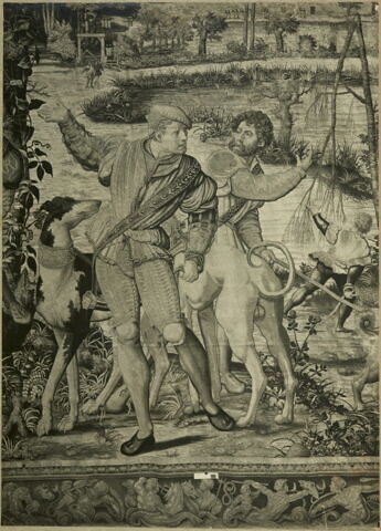 Le mois de juillet ou Le signe du lion ou Le rapport, de la tenture dite des Chasses de Maximilien, image 9/9