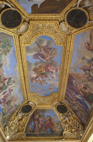 Plafond : Salle de Septime Sévère - L'enlèvement des Sabines, au dessus de la corniche, côté ouest,, image 17/23