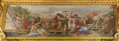 Plafond : Salle de Septime Sévère - L'enlèvement des Sabines, au dessus de la corniche, côté ouest,, image 3/23