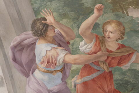 Plafond : Salle de Septime Sévère - L'enlèvement des Sabines, au dessus de la corniche, côté ouest,, image 13/23