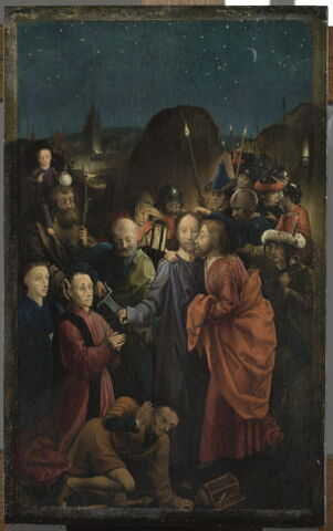 Le Baiser de Judas et l'Arrestation du Christ avec Dreux I Budé  et son fils Jean III présentés par saint Christophe