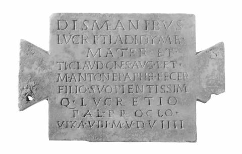 plaque de loculus ; inscription