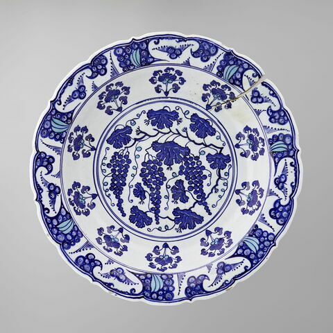 Plat aux grappes de raisin bleues
