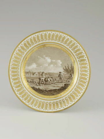 Assiette du Service Encyclopédique n° 52. Paveur