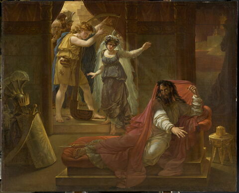 David jouant de la harpe pour le roi Saül