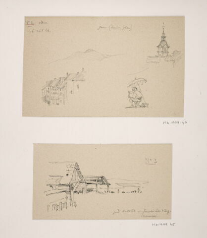 Album du "Voyage en Suisse". 1864, d'après Constant DUTILLEUX - Une ferme à Immensee(?) près du lac de Zug "18 août 1864