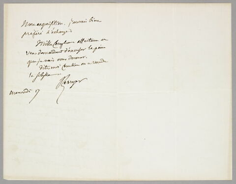Lettre autographe signée Pierre-Antoine Berryer à Eugène Legrand [17 février 1864], image 2/2