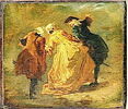 Étude de trois personnages pour la fête de la place Navone, image 1/2