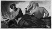 Deux hommes tenant des pots à feu (dit autrefois 