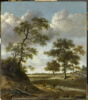 Chemin débouchant sur une plaine, avec un fauconnier, image 1/2