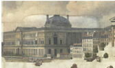 Entrée de Louis XVIII à Paris (3 mai 1814) ; passage du cortège sur le Pont-Neuf orné d'architectures provisoires ; au fond, le Louvre, image 3/6